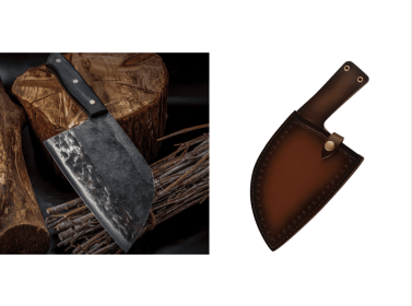 Stainless Steel Meat Cleaver Chef's Knife Cleaver (Option: Knief with brown cover)