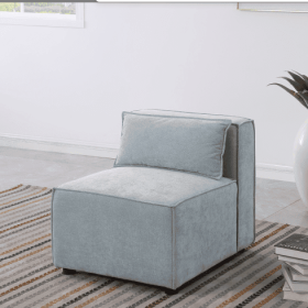 Modular Sofa Grayish Blue Chenille Fabric, Simple And Grand, The Seat And Back Is Very Soft. This Is Also A KNOCK DOWN Sofa (Option: Grayish Blue)