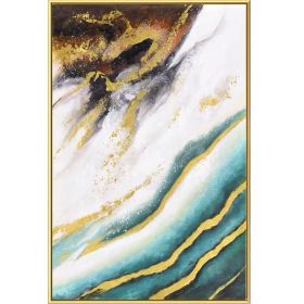 100% Handmade Abstract Oil Painting Wall Art Modern Minimalist Marble Texture Picture Canvas Home Decor For Living No Frame (size: 100x150cm)